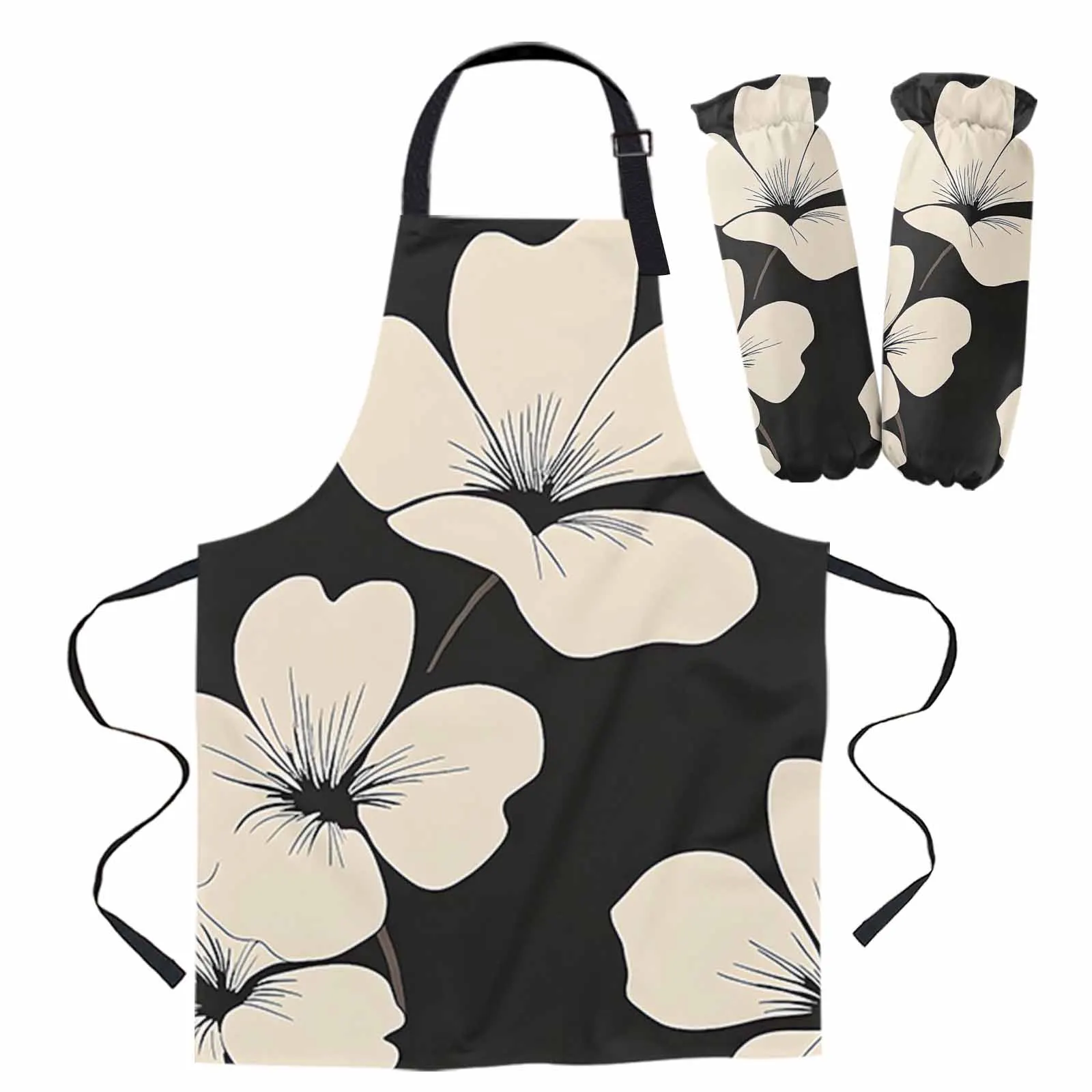 

Винтажный фартук с силуэтом и цветами, кухонные аксессуары для выпечки, фартуки для домашней кухни для мужчин и женщин