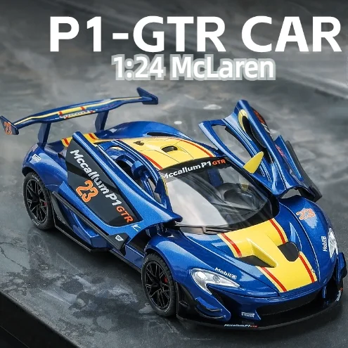 

Модель гоночного автомобиля McLaren P1-GTR Track из сплава в масштабе 1:24, украшение для мальчика, детские подарки