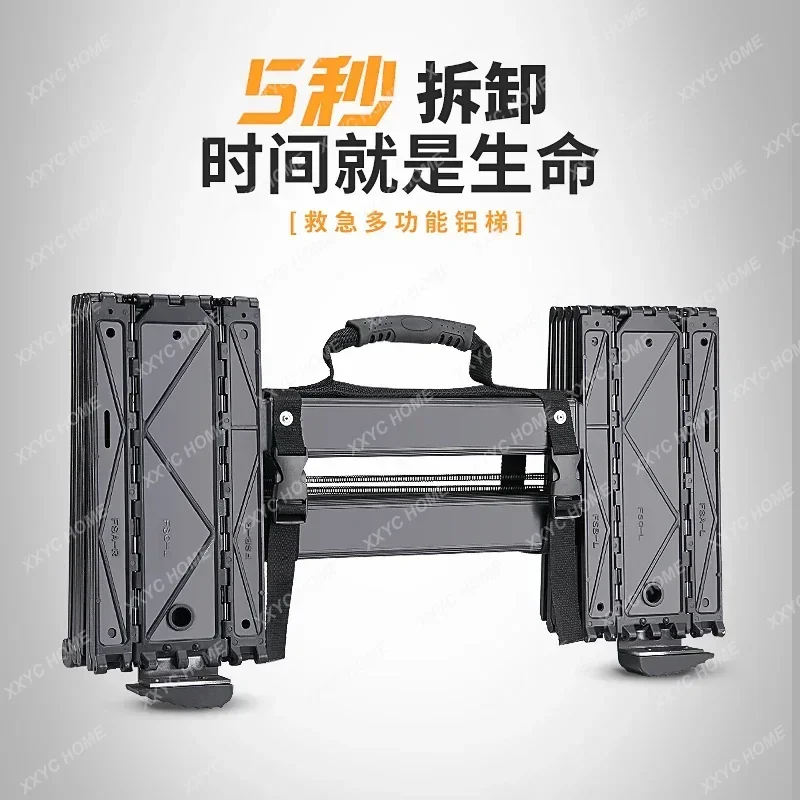 XXnewFast Folding Stair Multi-Function Easy to Carry Alloy Aluminum