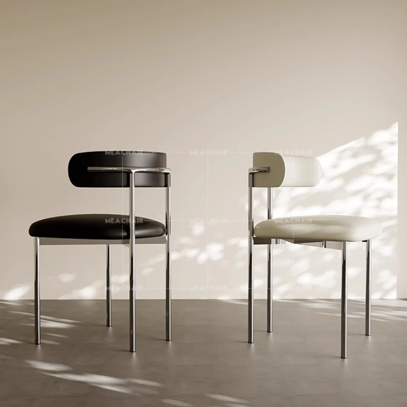 كرسي طعام بسيط وحديث منزلي على الطراز الكريمي، كرسي مسند ظهر مريح ومتين