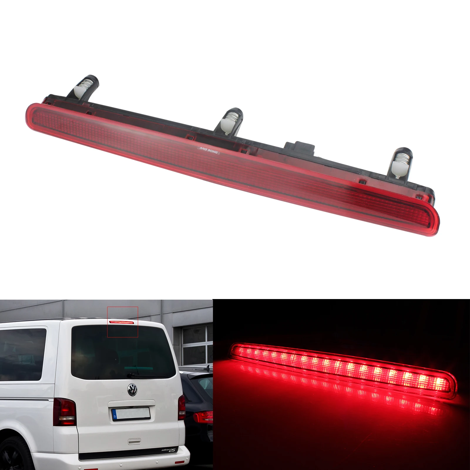 ANGRONG 1x Rear Lamp Red Lens 18 SMD LED High Level Brake Stop Light  For VW T5 TRANSPORTER / MULTIVAN / CARAVELLE 2003-2015