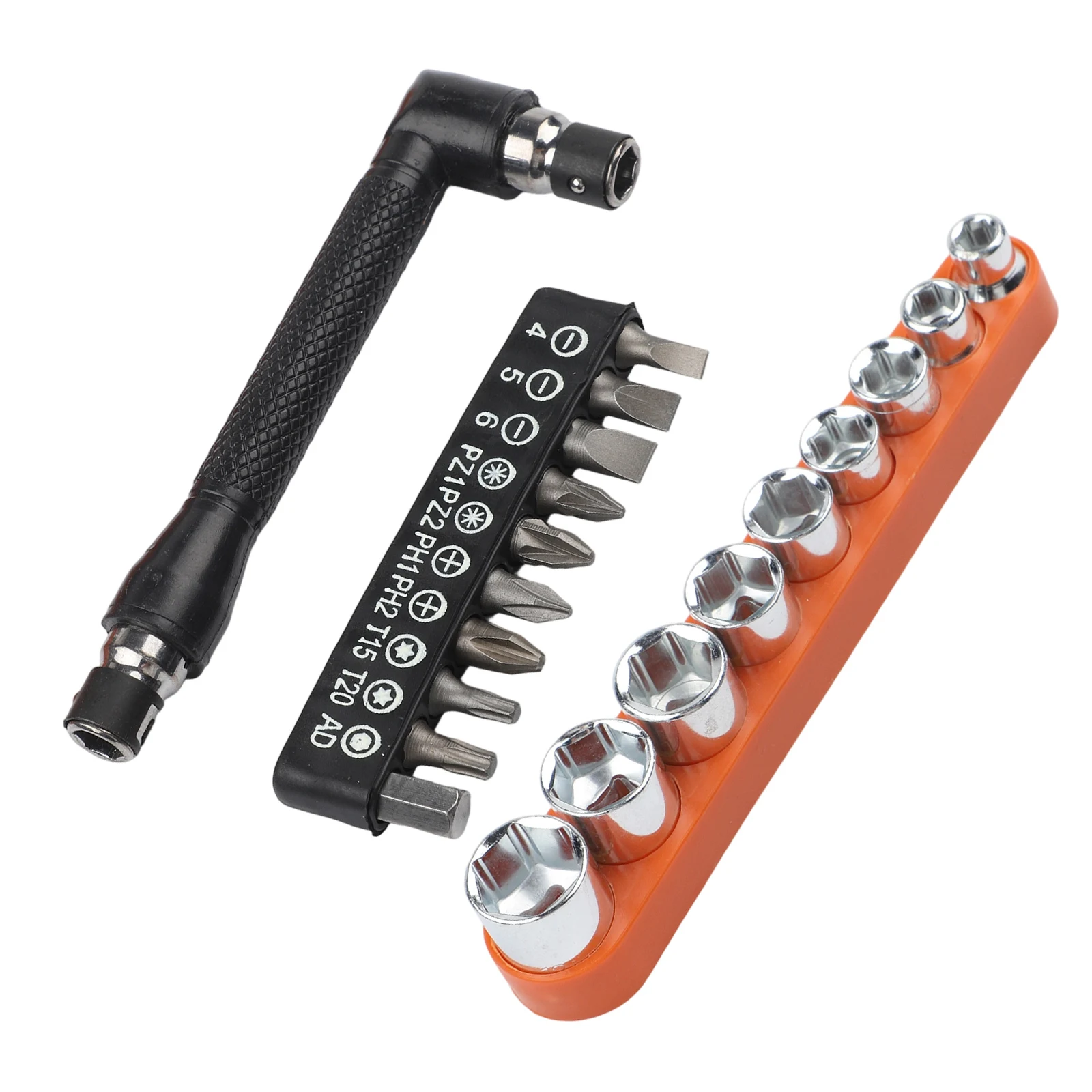 1Set Right Angle  For Stubby  Wrench & Driver Handle Set For Tight Spaces L-shaped Screwdriver Double Headed Socket Wrench