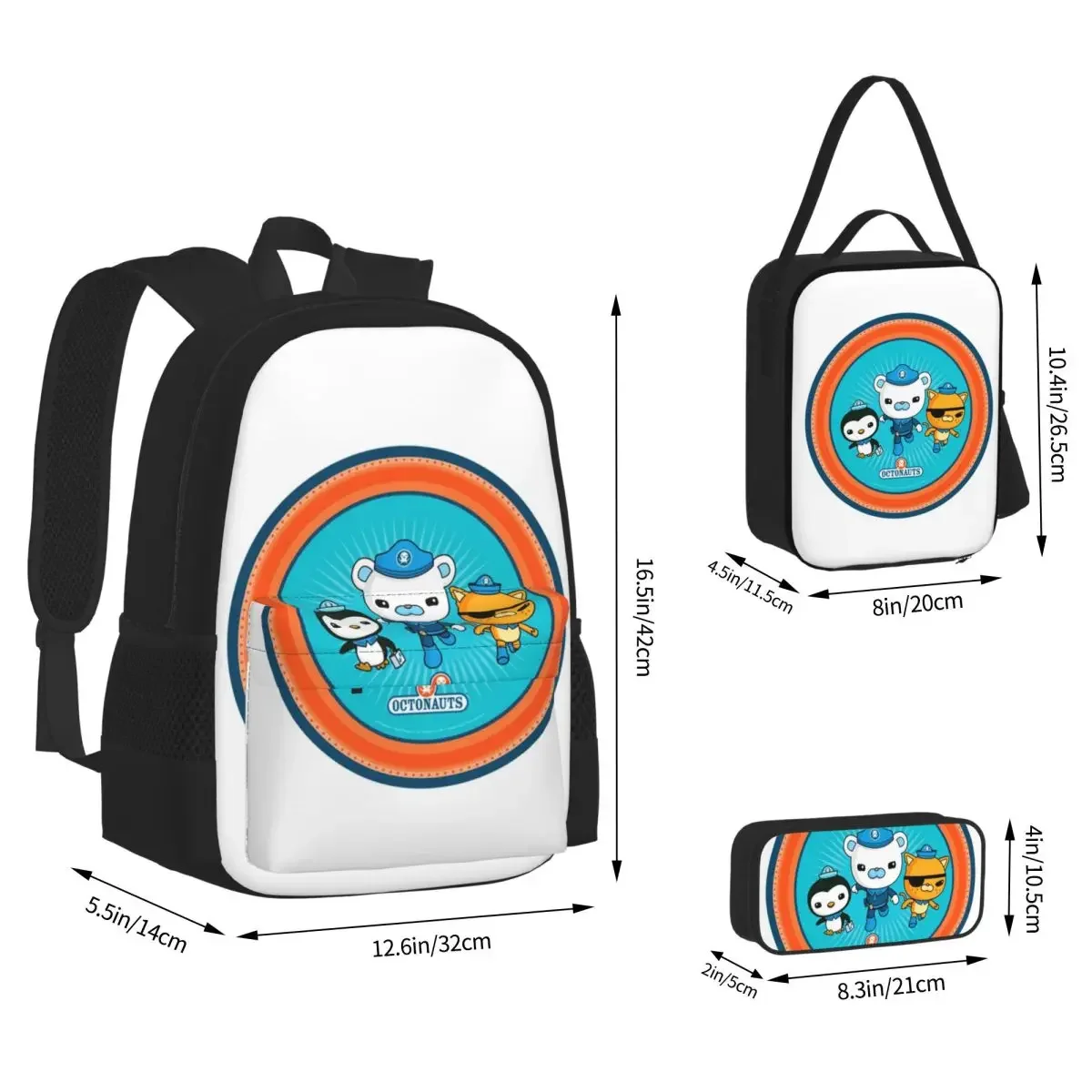 Kid Kwazii The Octonauts Plecaki Chłopcy Dziewczęta Bookbag Studenci Torby szkolne Plecak dziecięcy Torba na lunch Torba na długopis Trzyczęściowy zestaw