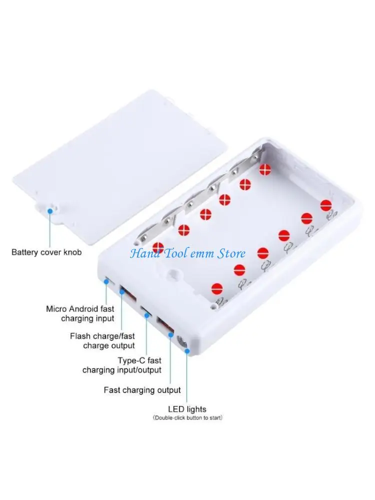 H37F для 6pcs 18650 батарея переносной внешний корпус DIY питания держатель батареи батареи H37F для 6pcs 18650 батарея переносной внешний корпус DIY питания держатель батареи батареи