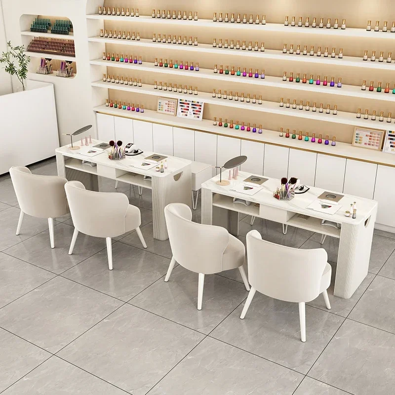 Shelves Makeup Modern Nail Tables Desk Designer Lazy Beauty Partitions Nail Tables Display Nageltisch Home Furniture