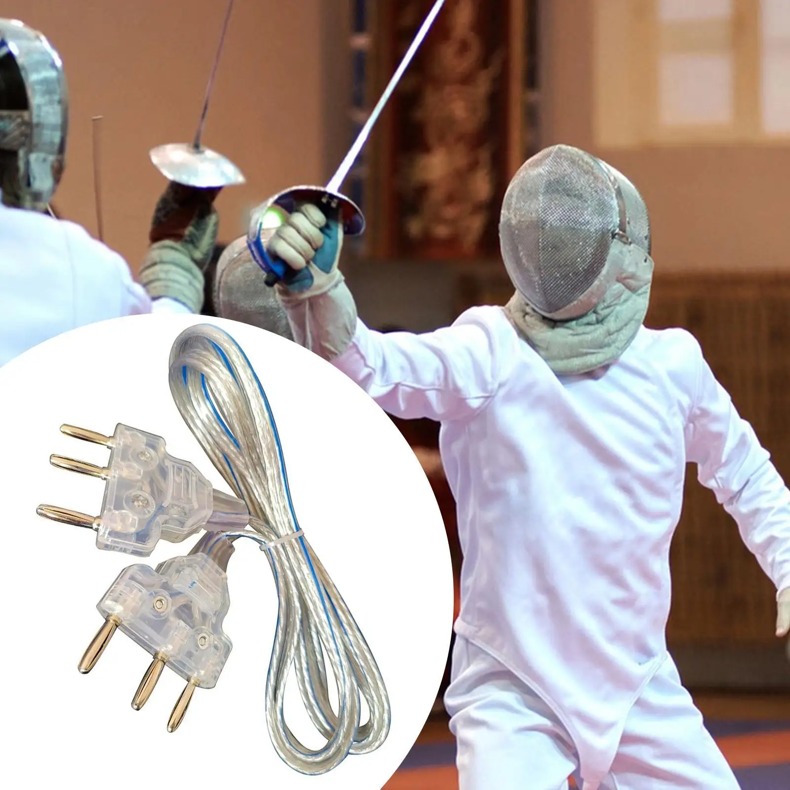 Epee Body Wire Flexible Clear Plug Portable Conductive Cable for Fencing Gear and Event Supplies
