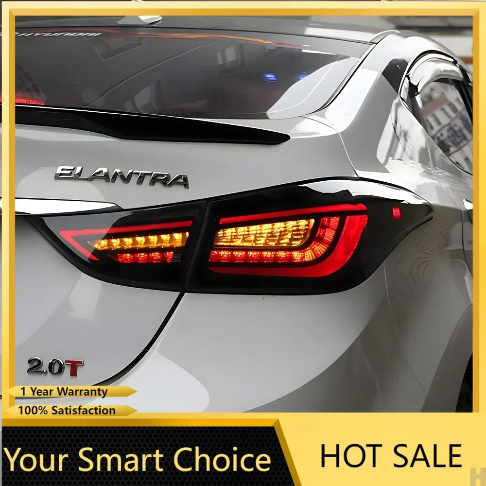 

Автоматические задние фонари Plug and Play в сборе для Hyundai Elantra 2012-2016, обновленные светодиодные динамические указатели поворота, автомобильные задние фонари, аксессуары