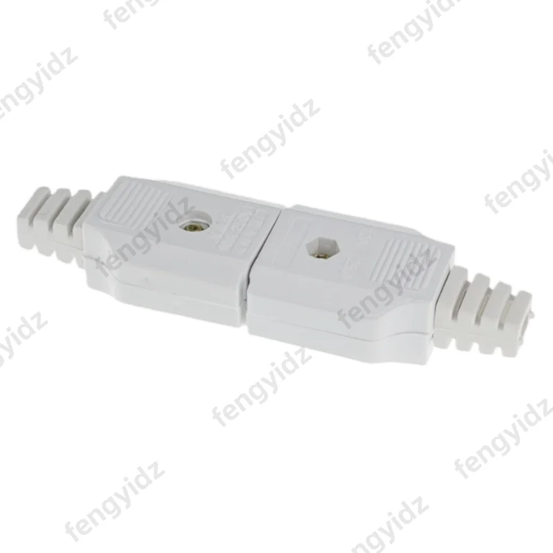 US American 2 Pin AC Electrical Power Male Plug Female Socket Outlet Adaptor Adapter w/ Wire Rewireable Extension Cord Connector