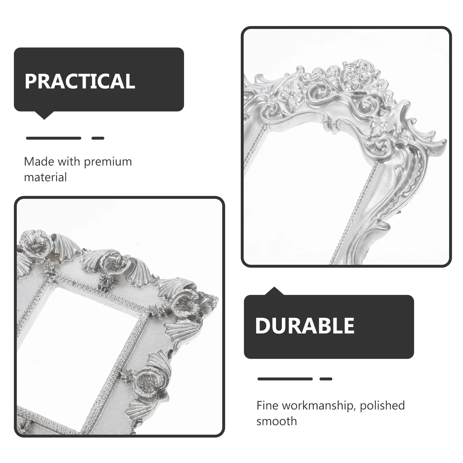 Tabletop Decor Mini Photo Frame Props Gold Display Stand Vintage Golden Shelves