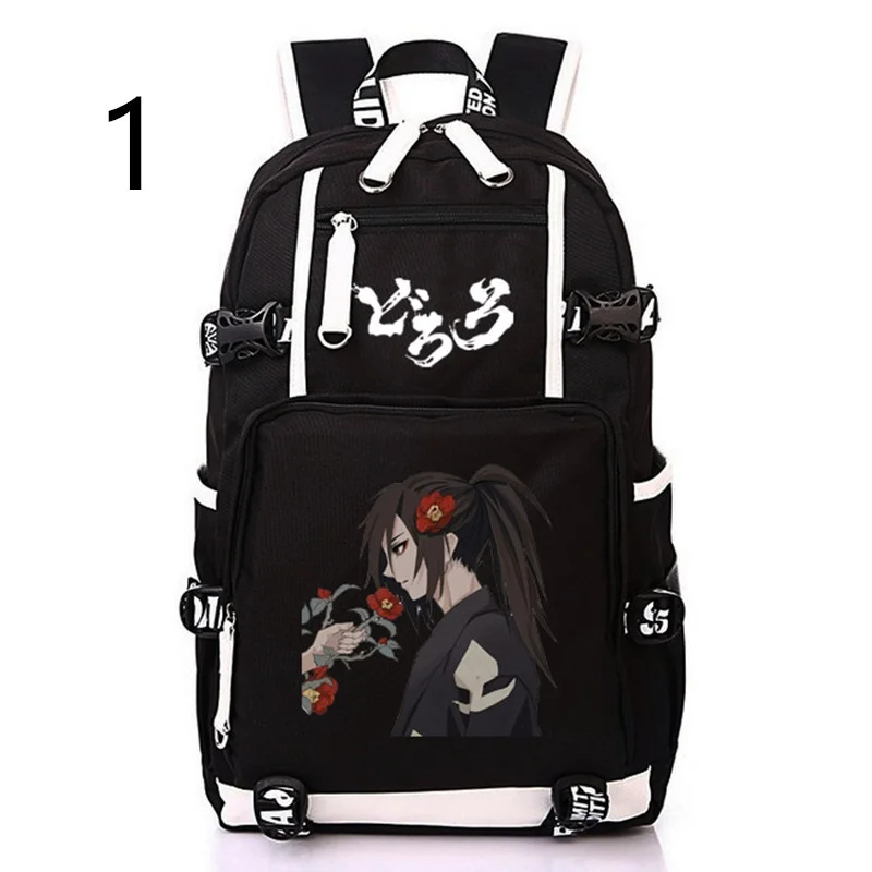 

Anime Dororo Hyakki Cosplay Printing Backpack USB Charging Laptop Backpack Canvas Travel Bagpack Cartoon School Bags