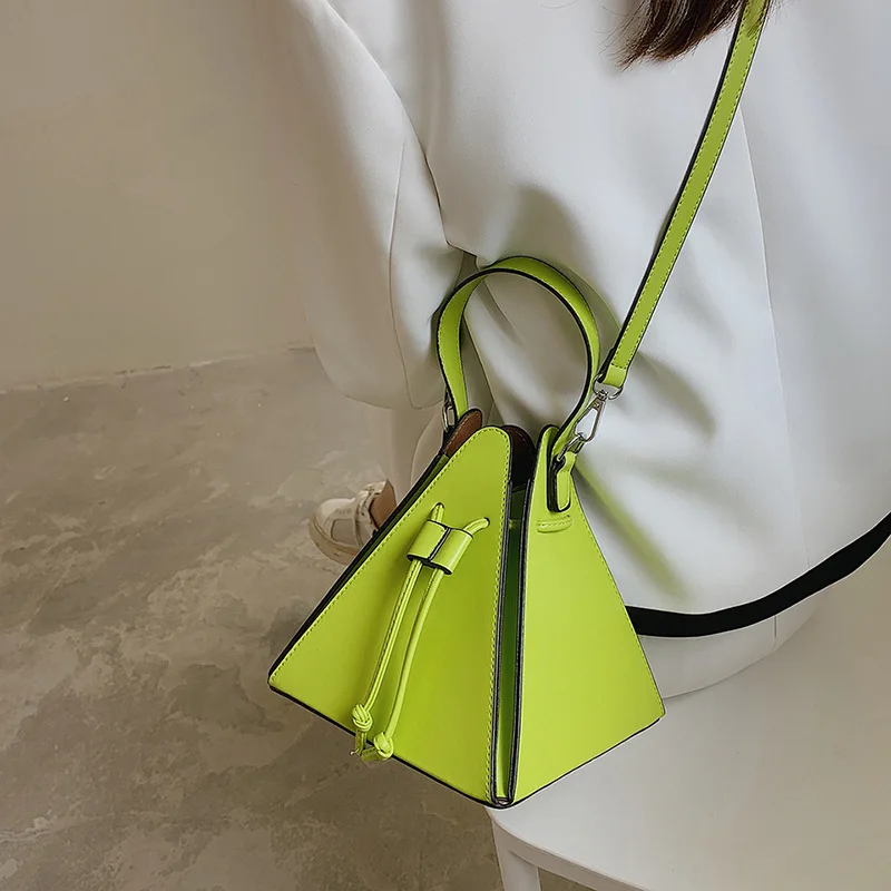 Triangle Small Handbags for Women Trend 2024 Personality Fashion Shoulder Bag Woman Leather High Quality Luxury Crossbody Bag