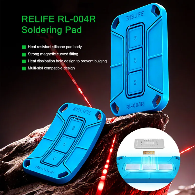 RELIFE RL-004R Curved Magnetic Soldering Pad for Mobile Phone Maintenance CPU Chips Hard Driver IC Soldering Silicone Cushion