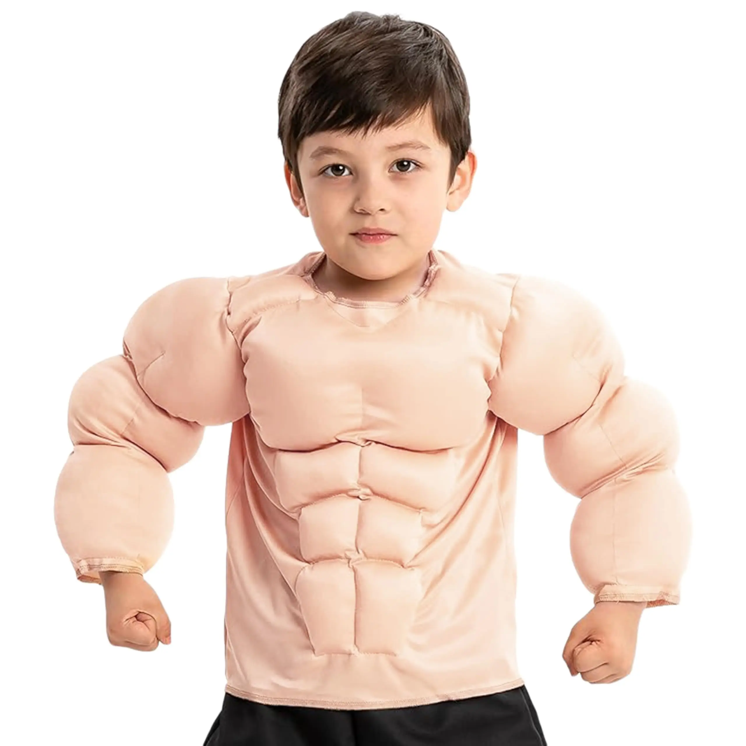 2025 New Arrival Muscle Suit Shirt Halloween Dress Up Kids Body Builder Costume Boys