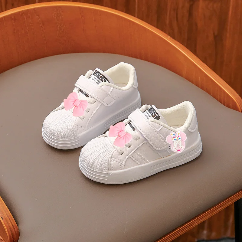 ديزني ميكي ماوس بوي طفل مجلس أحذية لينة وحيد ربيع الخريف جديد الأطفال قذيفة رئيس حذاء كاجوال فتاة أحذية رياضية المشي الأول #3