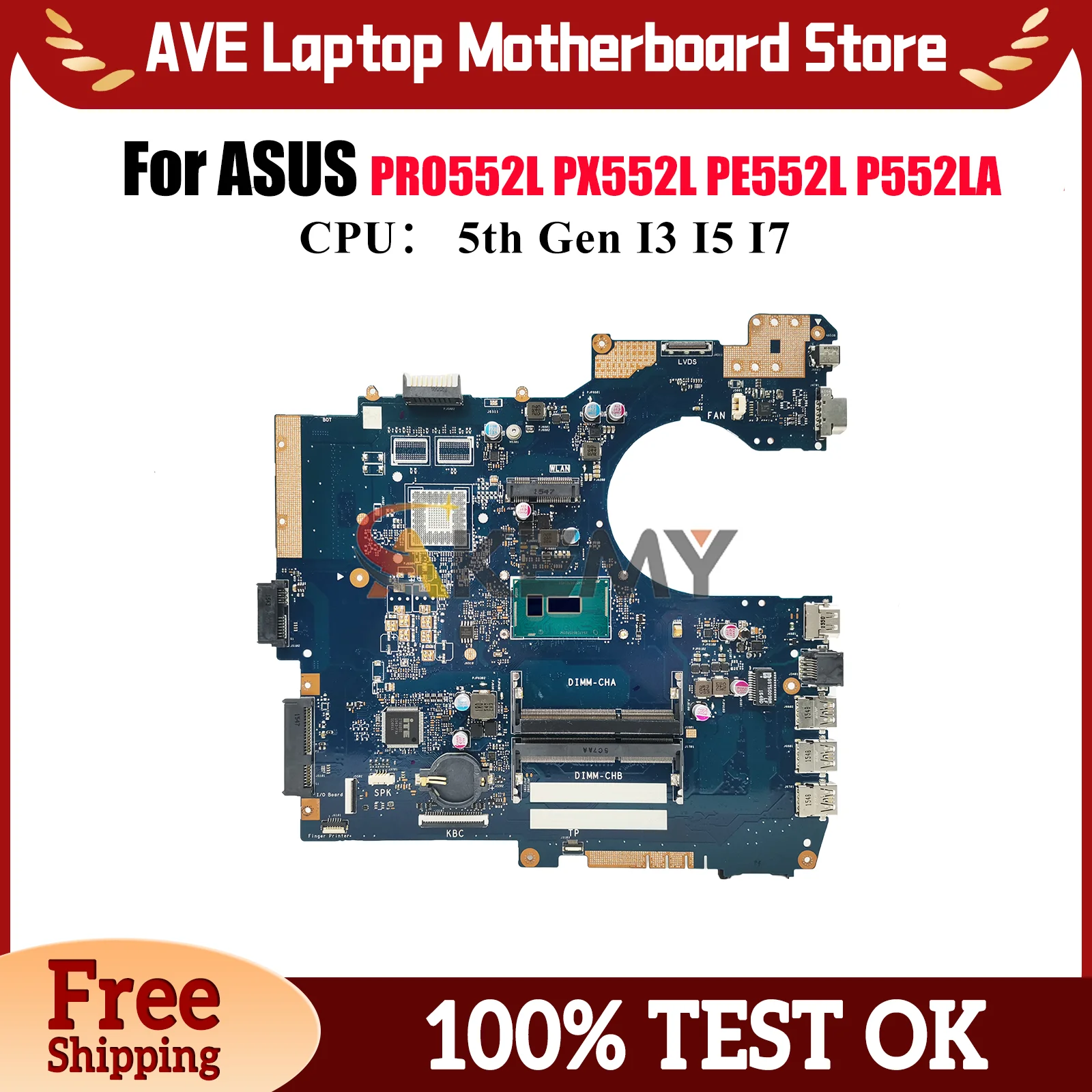 

P552LA Материнская плата для ноутбука ASUS ProArt PE552L P552LA P552LJ PX552L PRO552L P552L Материнская плата с процессором I3 I5 I7 тест ОК быстрая доставка