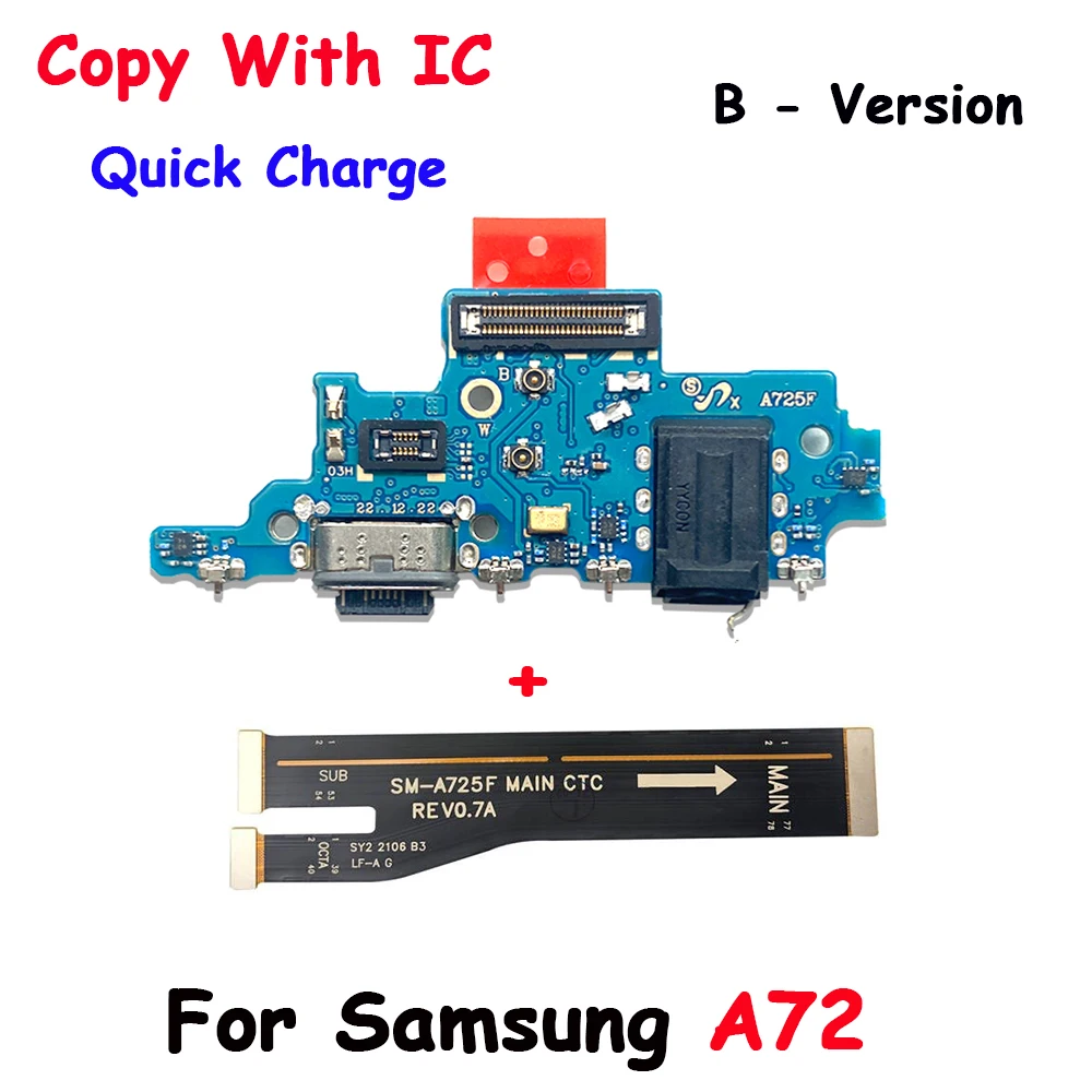 USB充電ポートドックボードコネクタ,マイク付き,メインfpcマザーボード,フレックスケーブル,samsung a22,a32,a24,4g,a52,新品