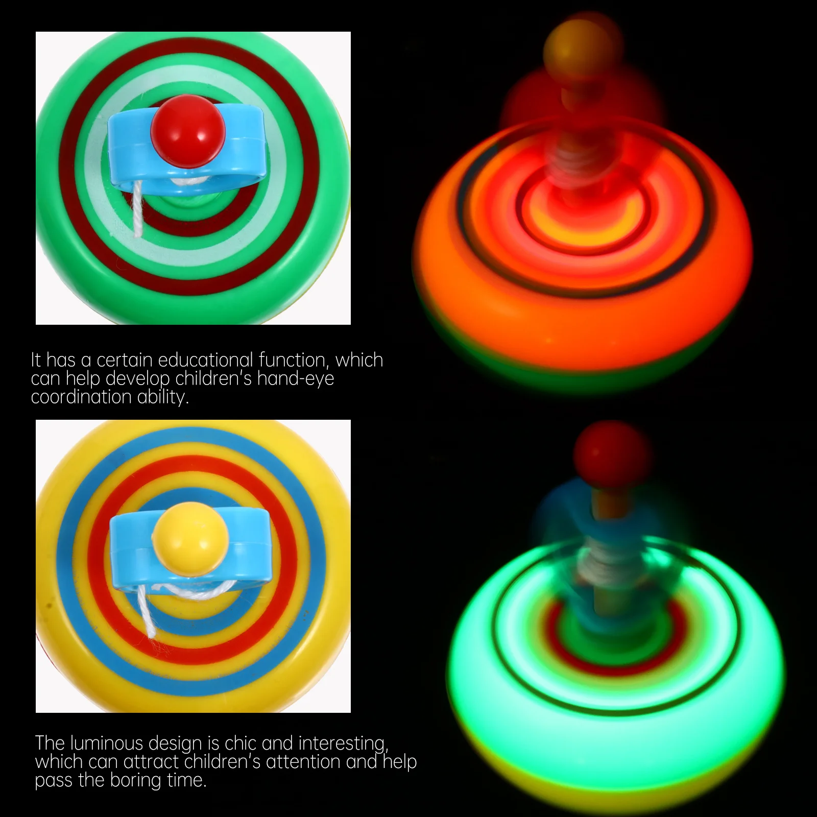 3 قطعة الدوران المضيء التعليمية اللعب أنيق الإبداعية التعلم المبكر للأطفال اليد التنسيق بين اليد والعين متعة