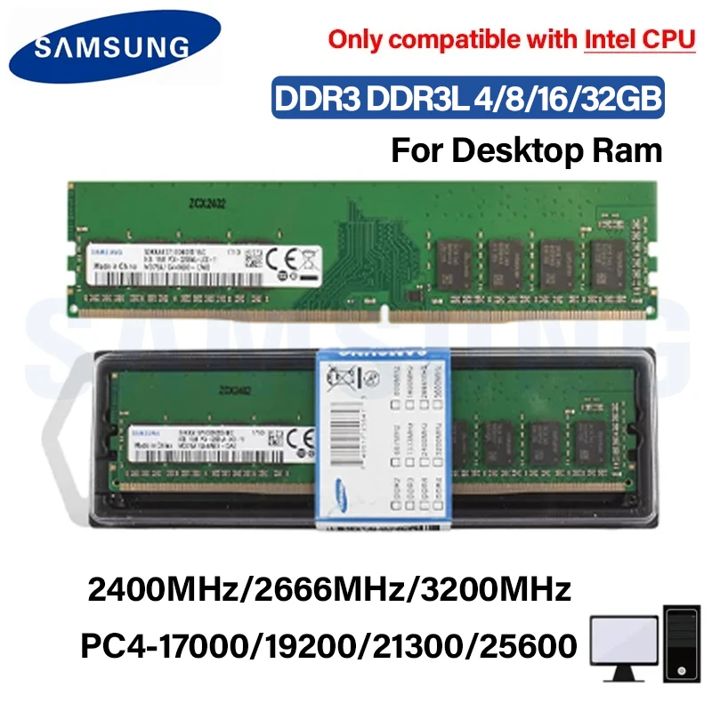 SAMSUNG оперативная Память DDR4 8 ГБ 4 ГБ 16 ГБ 3200 МГц 2666 МГц 2400 МГц 2133 МГц для процессора intel 1,2 в DIMM PC-21300 25600 двухканальный