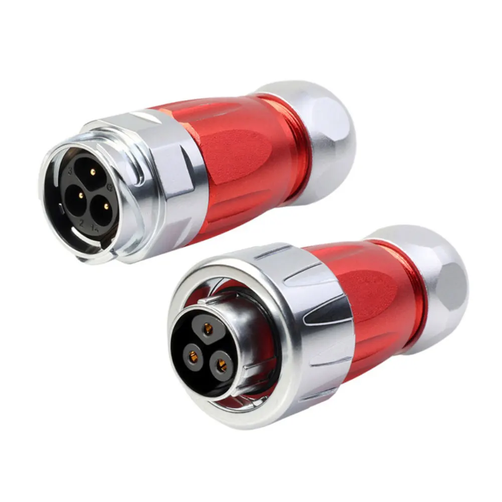 DH16 مقاوم للماء 3-Pin مجموعة موصلات معدنية IP68 الغبار مقاومة للرطوبة 10A 400 فولت اتصالات سبائك النحاس عالية الموصلية #4