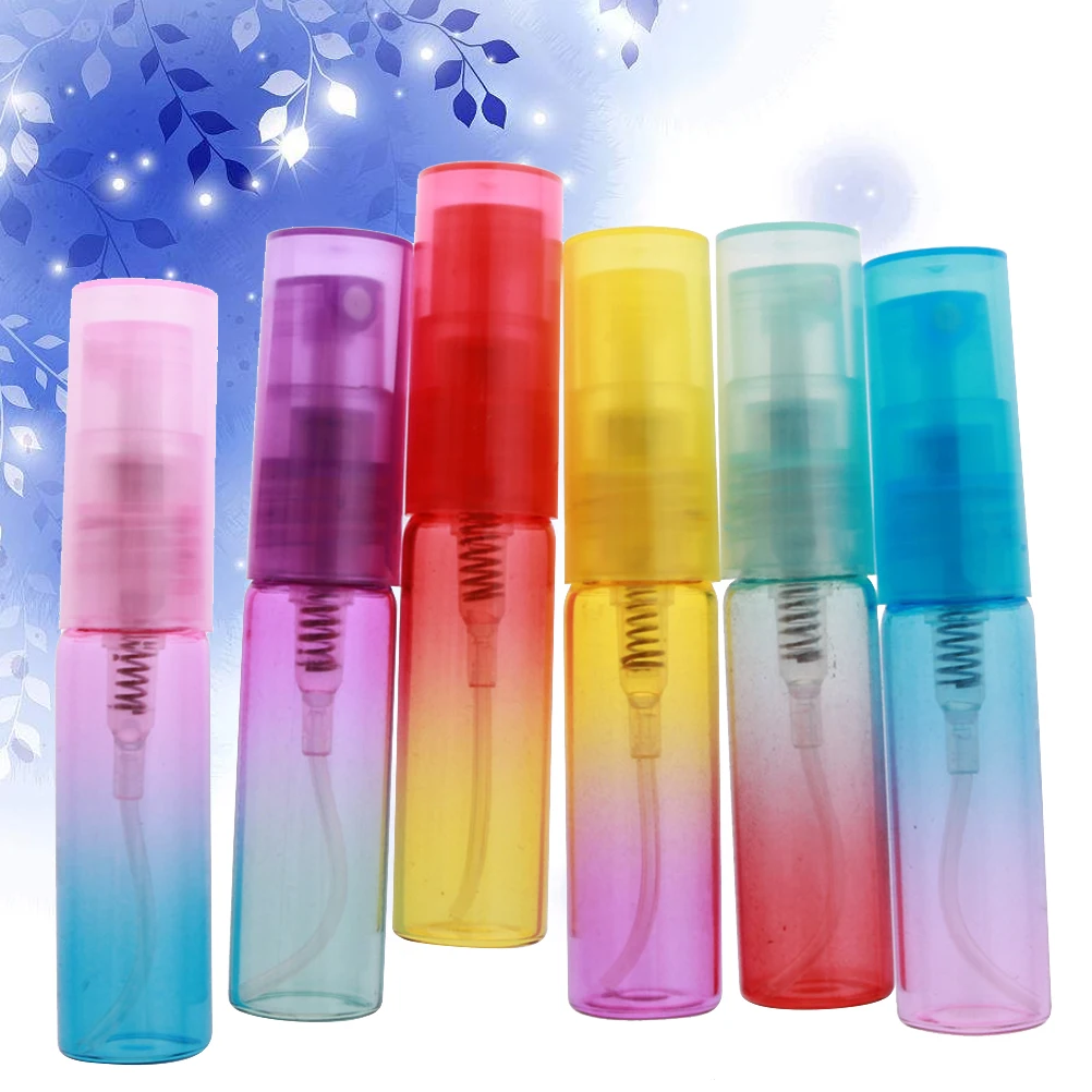 

6Pcs 4Ml Gradient Spray Bottles Refillable Portable Glass Mist Containers for Travel Makeup Water Outdoor Use Empty Mini