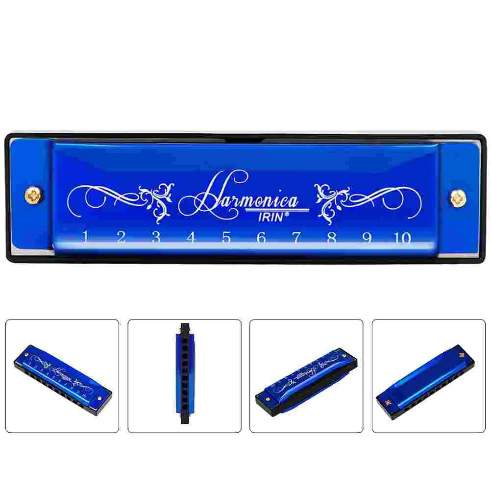 

Harmonicas for Adults Colored C-key Ten Holes Beginners Children Blue Kids Student