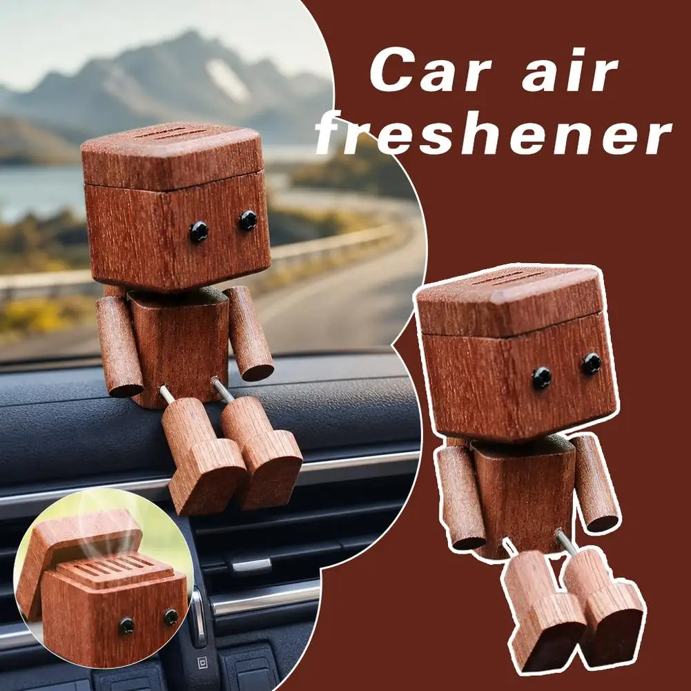 Wooden Car Air Freshener Figurine Cute Wobbly Ocean Scent Vent Clip Decorative Shaking Leg New Ornament Interior Friends Gift