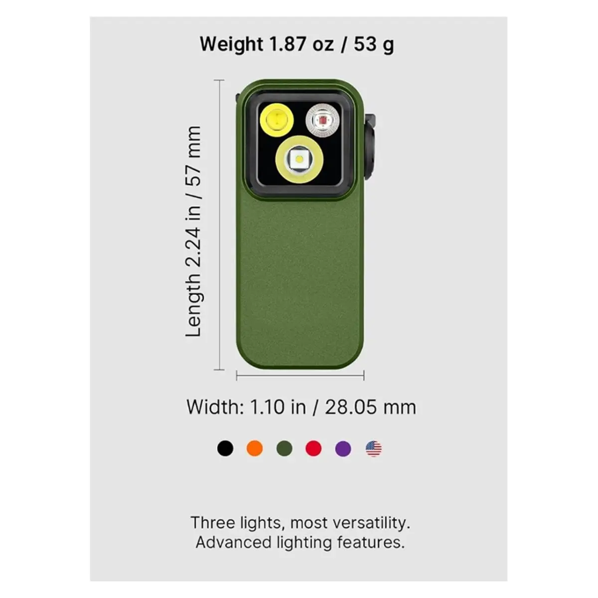 giftnew 3 Light Sources Flashlight Clip-on Light Rechargeable 500 Lumens Magnetic Flash Lights for Signaling Cycling Outdoor Use