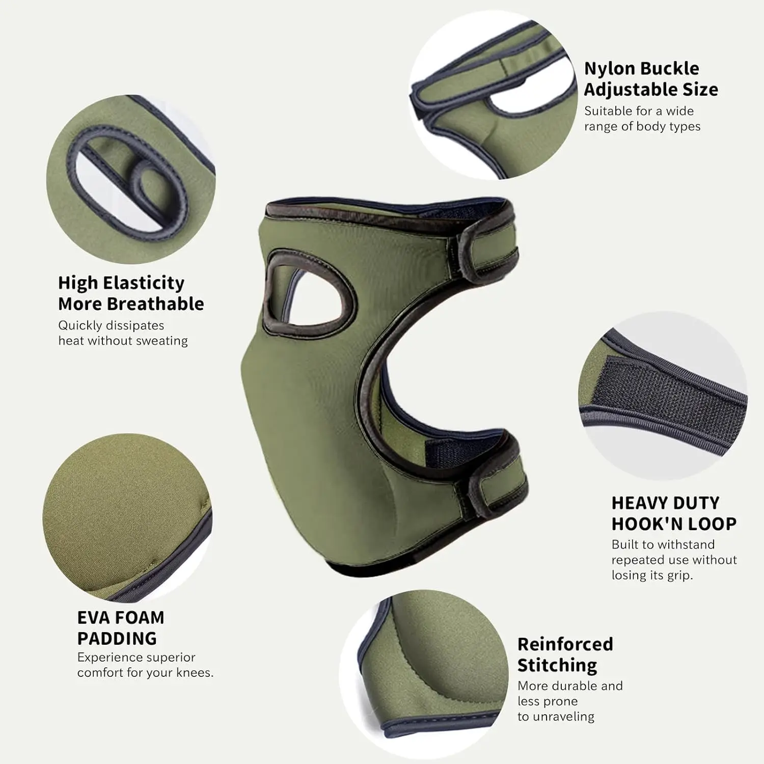 Robuste Knieschoner aus dickem Schaumstoff, mit zwei Riemen, verstellbar, atmungsaktiv, für Fliesenlegen, Bodenreinigung, mechanische Arbeiten, Yoga, Outdoor – Detail 9