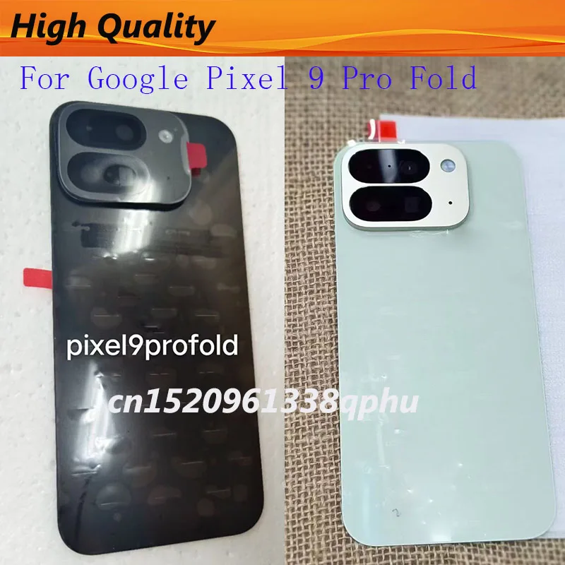 google-pixel-9-pro-fold用aaaバックバッテリーカバーハウジング、リアケース、電話蓋-カメラフレームガラスレンズシャーシ