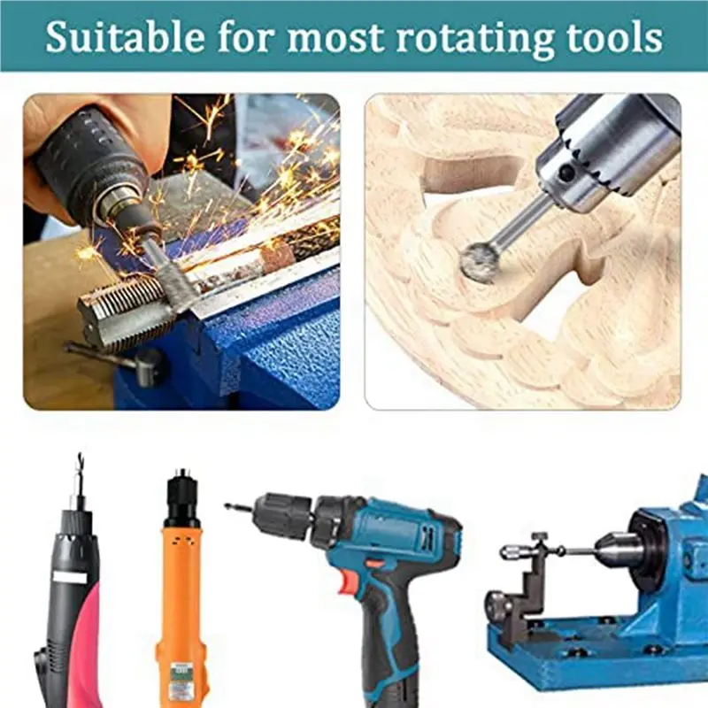 ABUG-Stone Carving Set Diamond Burr Bits,200PCS Polishing Kits Rotary Tools Accessories With 1/8 Inch Shank For Carving