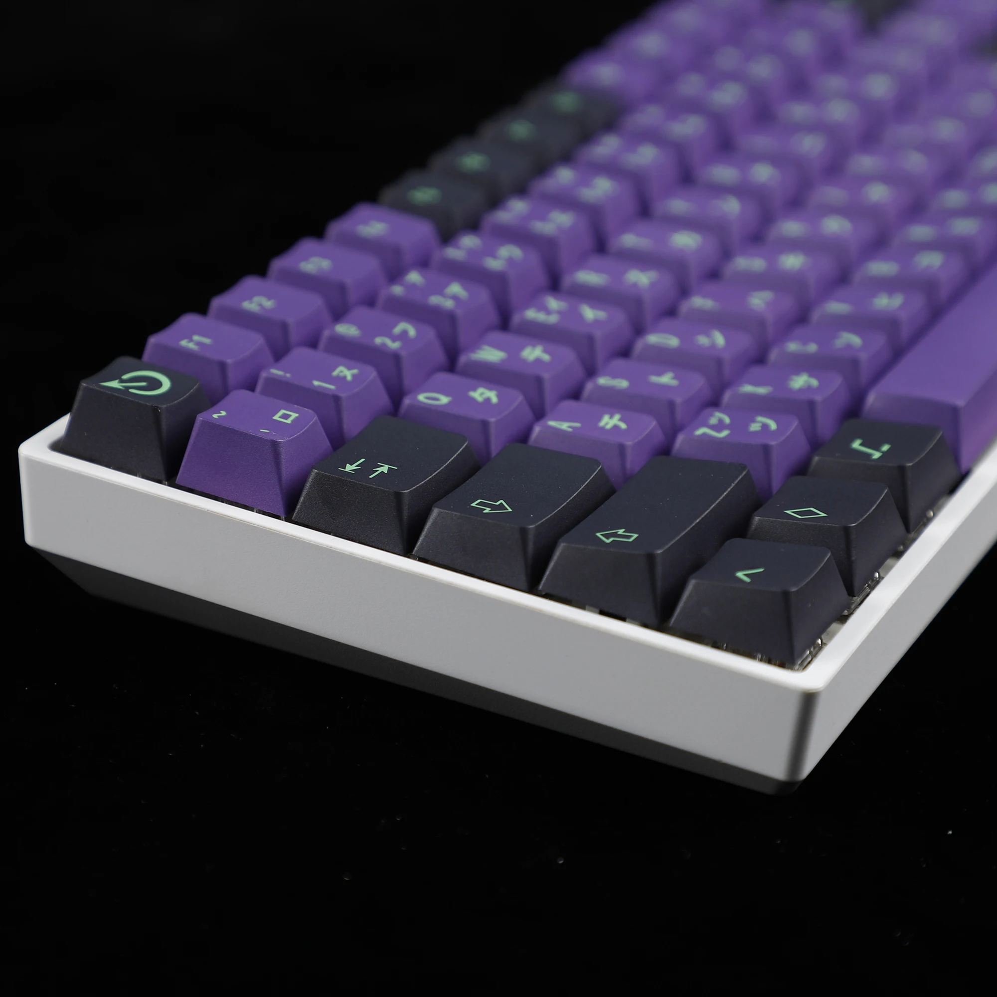 Teclado mecânico de perfil cereja, PBT Keycaps para TKL 61, 64, 68, 75, 87, 96, 104, 108, teclado MX, roxo, 129 Key Dye Sub PBT, 61 teclas