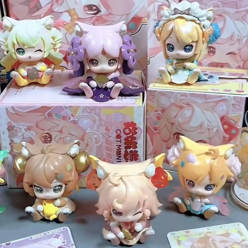 猫モニ子猫オフィスシリーズブラインドボックスフィギュアミステリーボックスかわいい子猫人形サプライズバッグ女の子の誕生日プレゼントのおもちゃカハミステリオサ