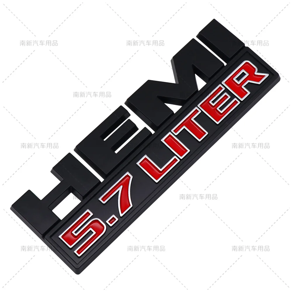 Big Size ABS Hemi 5.7 Liter Car Body Sticker 6.4 Liter Badge Emblem Rear Trunk Decal for Charger Dart Durango Avenger Challenger