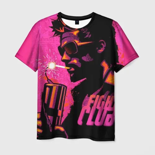 

A Brand-new 3D Printed T-shirt for Both Men and Women from the Classic Film "Fight Club", a Hip-hop Short-sleeved T-shirt