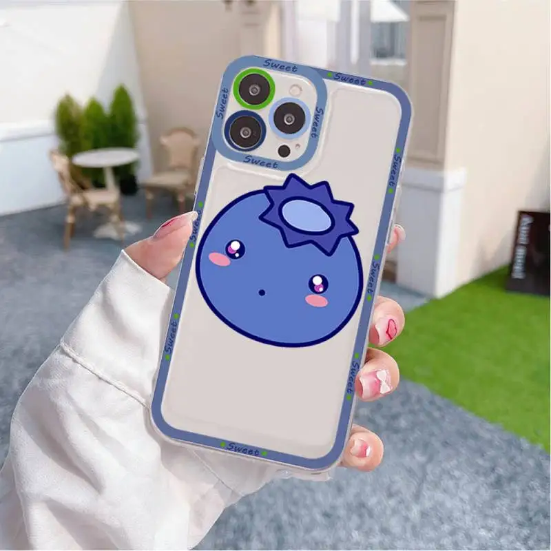 Small Berry Blueberry Fruit Phone Case for iPhone 11 12 13 Mini Pro Max 14 Pro Max Case shell