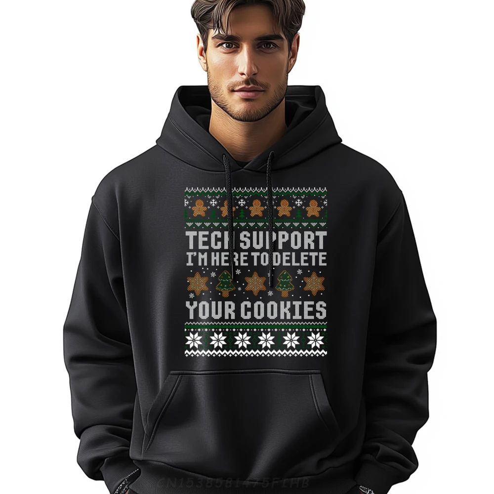 

Funny Christmas Tech SupporHoodies Computer Programmer Funny Shirt Female Hoodie Men Christmas Sweater Long Sleeve