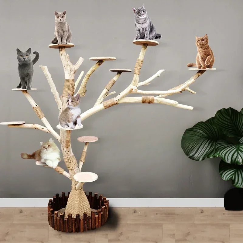 

Solid Wood Large Cat Climbing Frame Artificial Tree Integrated Multi-functional Pet Frame Pet House Luxury Full Set of Cat Toys