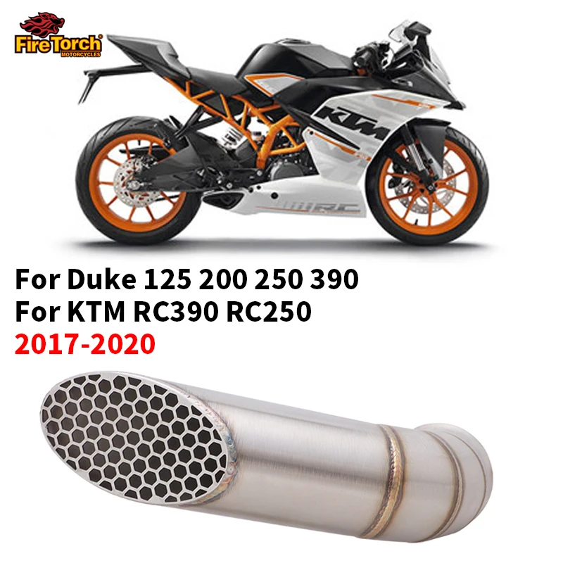 

For Ktm Duke 390 250 200 125 Rc390 Rc250 2017-2020 Motorcycle Hidden Exhaust Middle Link Pipe Muffler Modify Bike Escape Moto