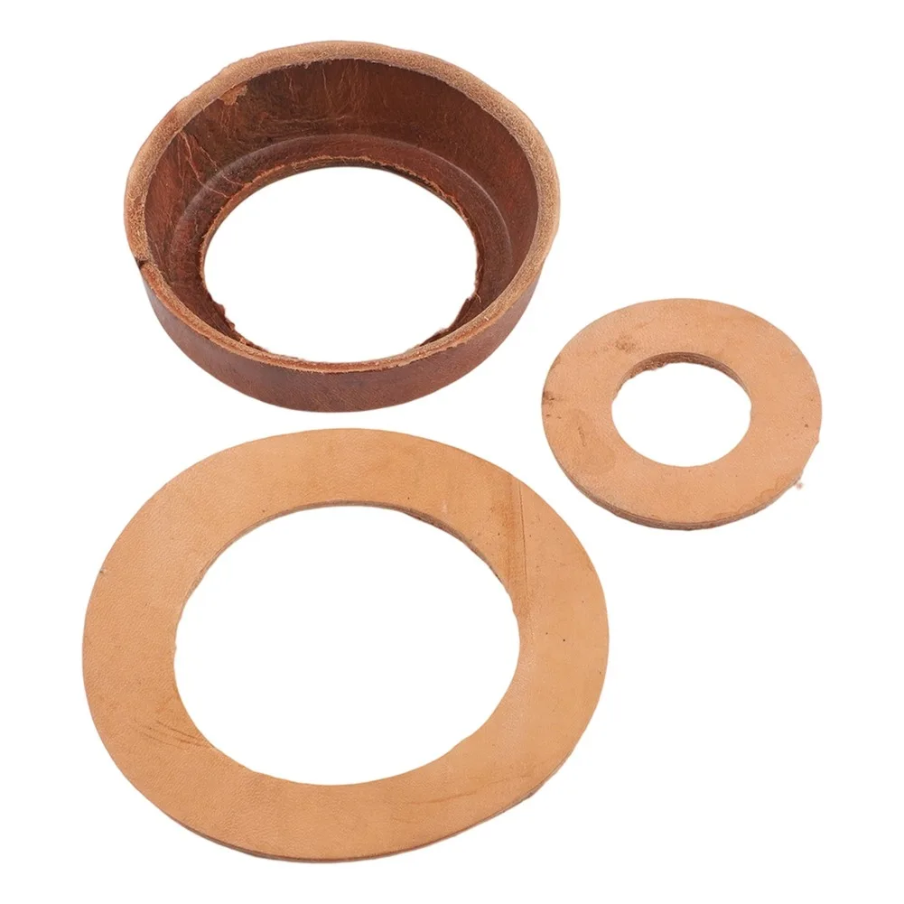 2pcs Leather Lower Valve Cup With 4pcs Gasket For Repairing Rebuilding Leather Sleeves Piston Handle Pitcher Pump Kit