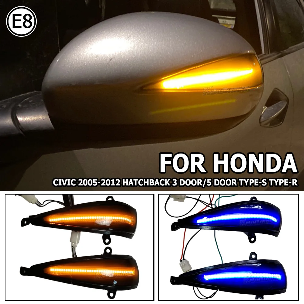 

For Honda Civic 8th MK8 Type-S Type-R FN 1 2 3 LED Dynamic Blinker Turn Signal Light for Civic 2005-2012 Hatchback 3 door/5 door