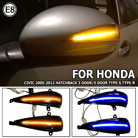 For Honda Civic 8th MK8 Type-S Type-R FN 1 2 3 LED Dynamic Blinker Turn Signal Light for Civic 2005-2012 Hatchback 3 door/5 door