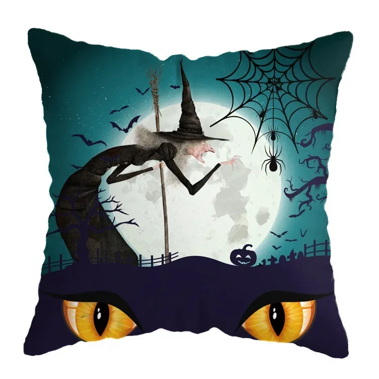 40/45/50cm Halloween Cushion Cover Pumpkin Bat Wizard Ghost Halloween Decor For Home Pillowcase Halloween Part Gifts