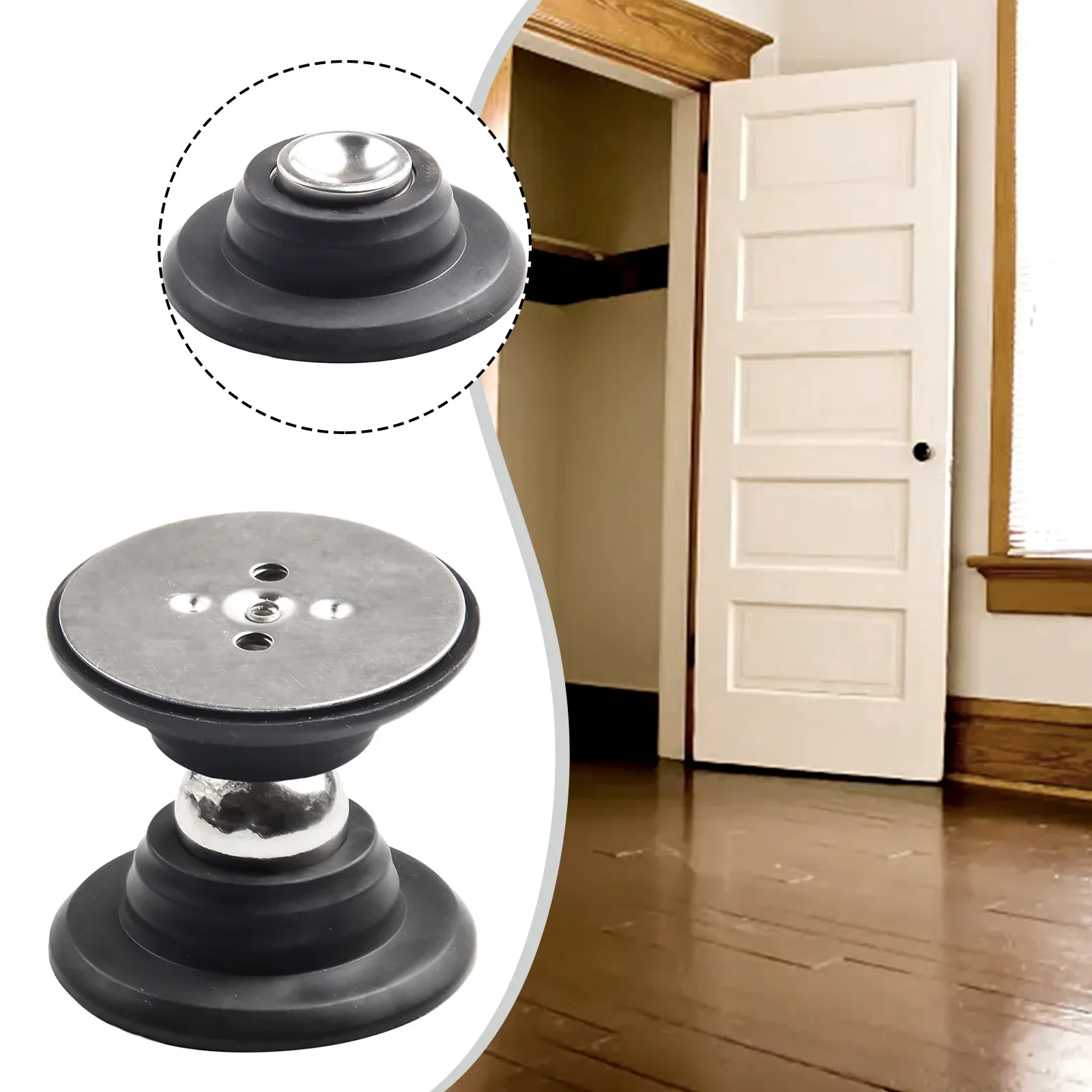 1pc Door Stop Silicone Widened Fixed Base 4.7cm Delicate Brushed Texture Home Decoration Decorative Home-Accessories