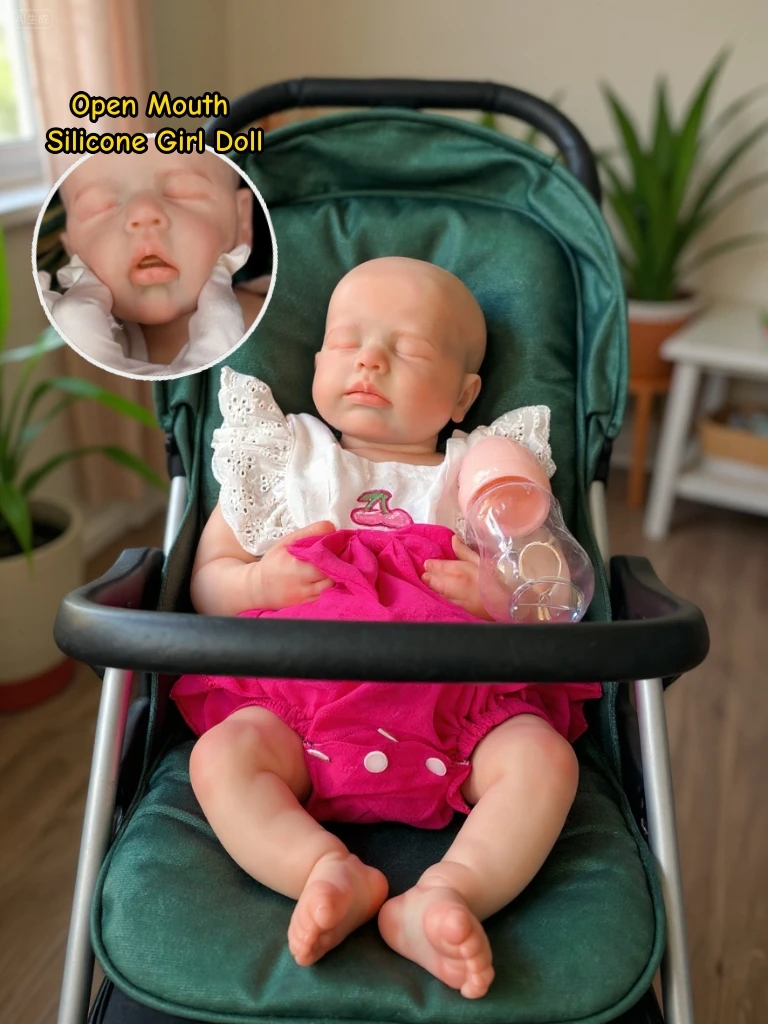 

18-дюймовые реалистичные силиконовые куклы Reborn с открытым ртом для маленьких девочек, ручная работа, 3D окрашенная кожа Bebe для детей, подарки на день рождения