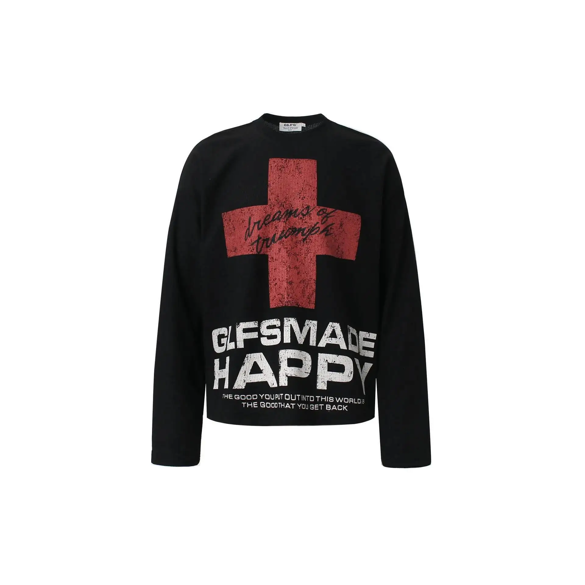 Unisex Punk Long Sleeve T-shirt 2025 Autumn Man Women Personalized Pattern Letters Print T-shrit High Street Design