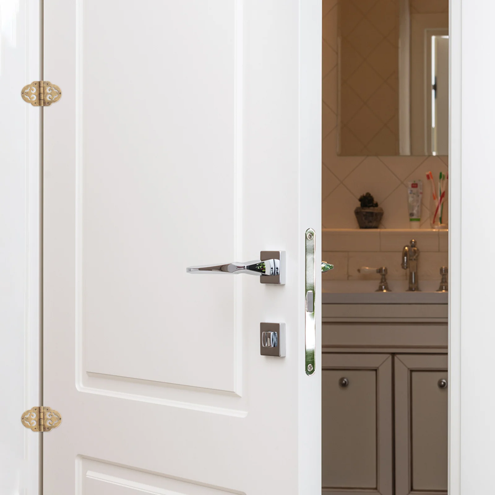 

2Pcs Brass Oval Hollow Door Hinges Thickened Heavy Duty Smooth Quiet Furniture Cabinet Drawer Hinges Door Hinge