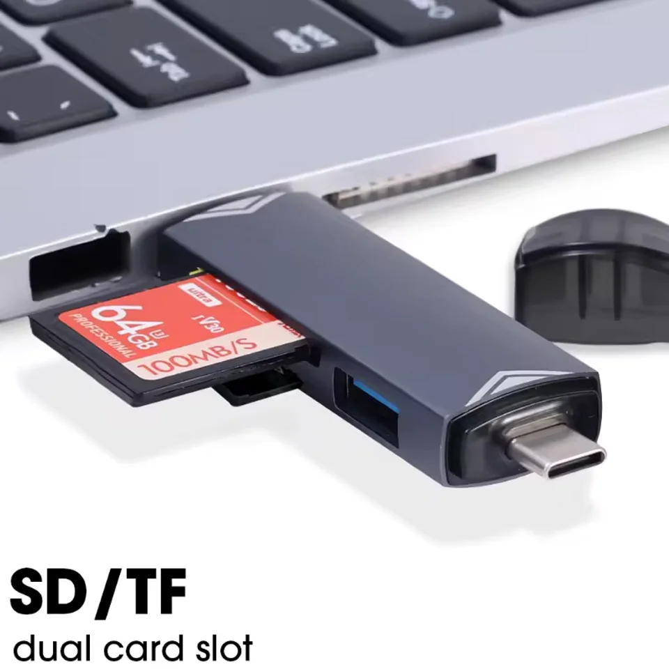 6 In 1 USB Typ-C Adapter TF SD Memory Card Reader OTG USB C Card Connector For iPhone 17 16 15 Pro Max Plus For Samsung Xiaomi view 2