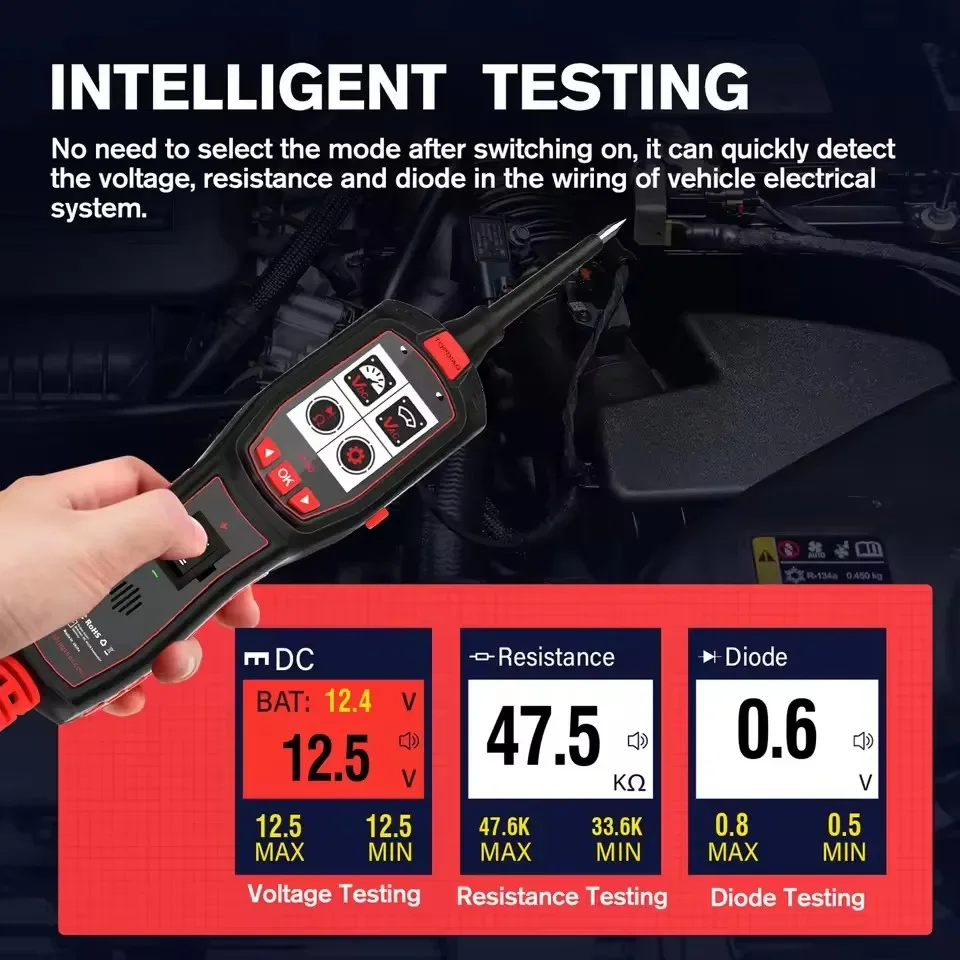 TopDiag P150 Car Tester Automotive Electrical Tester System Fuel Injector Signal Detection/Frequency/Duty Cycle/DC AC Voltage