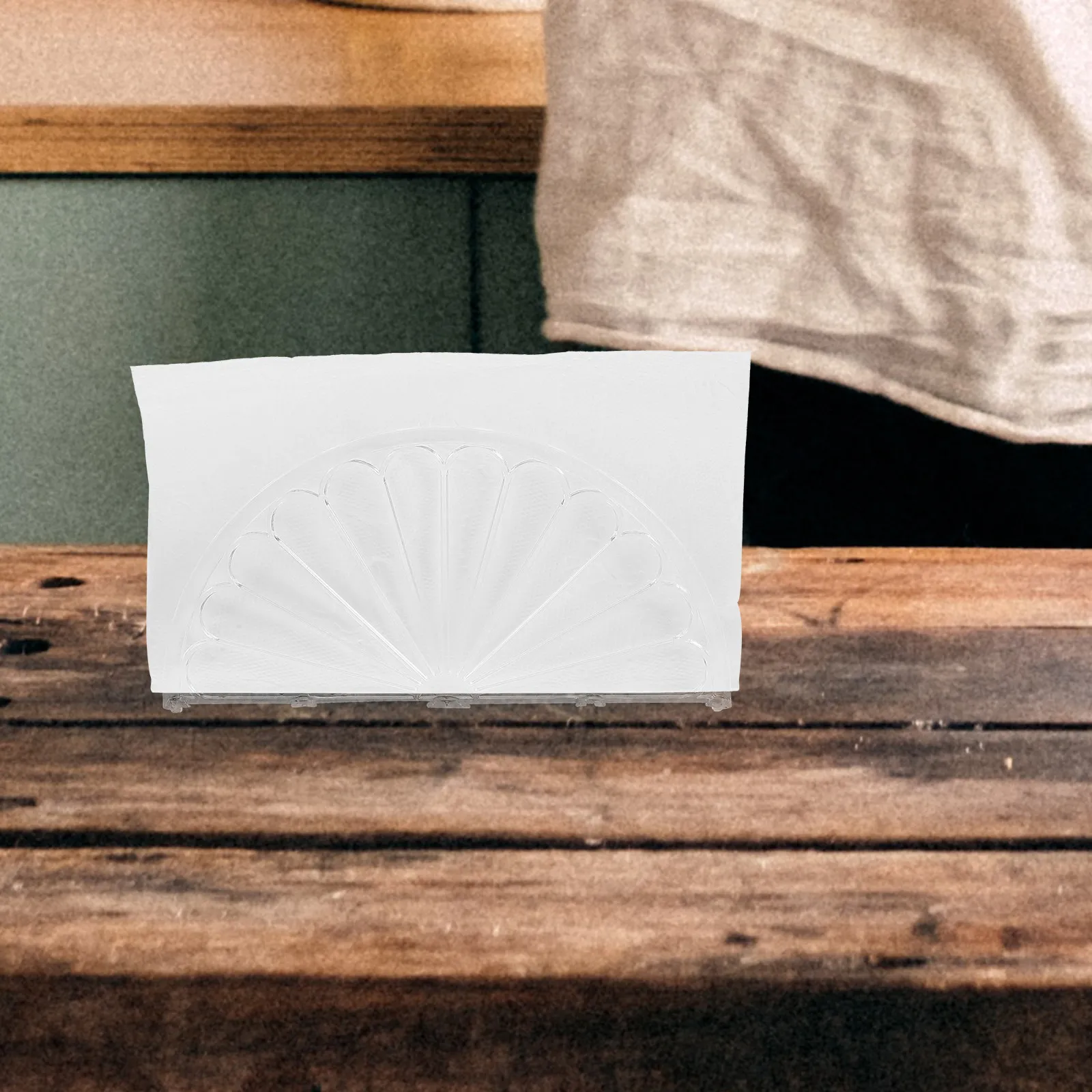 Soporte para servilletas semicircular, organizador decorativo transparente para servilletas, soporte para pañuelos de papel para mesa, cocina, comedor, 6 uds.