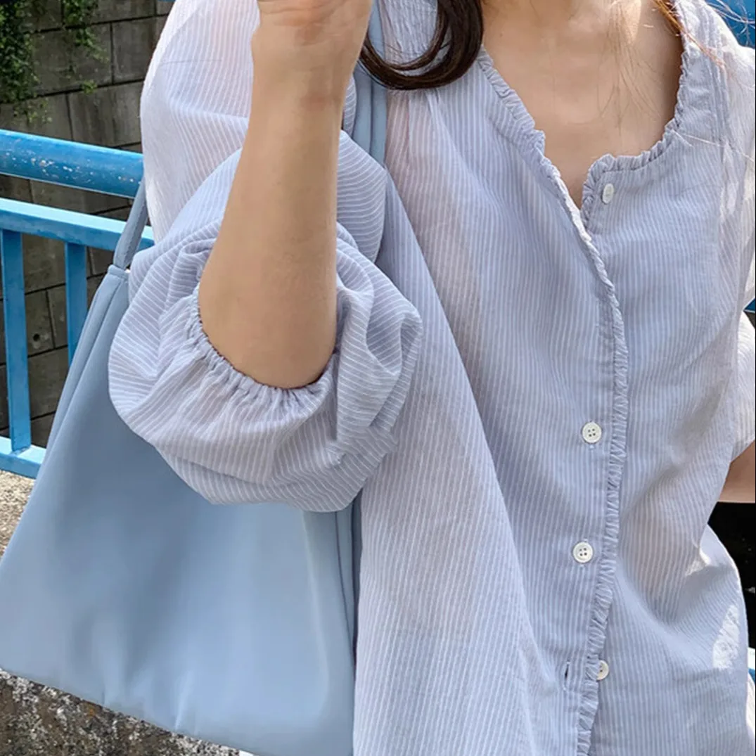 

East Gate Undervi Vintage Versatile Vertical Stripes round Ne Open Cardigan irt Small Outerwear Casual Sle Pure Cotton ...